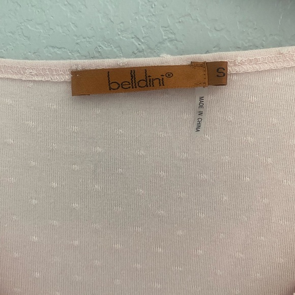 Belldini Pink SWISS-DOT TOP WITH LACE DETAIL - Picture 3 of 6